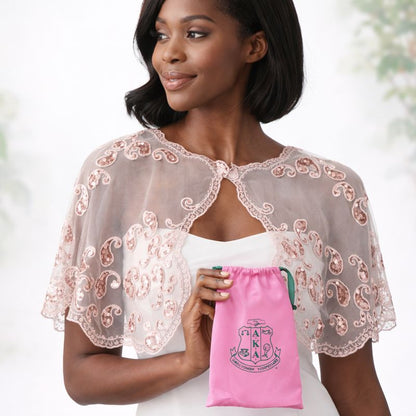 Rose Gold Sequin Lace Capelet