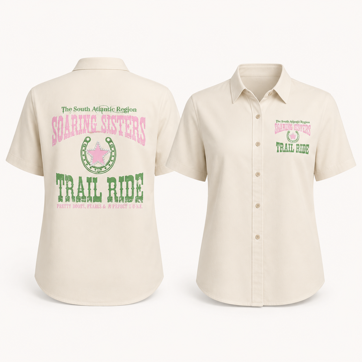 SAR Soaring Sisters Tan Button Down Shirt