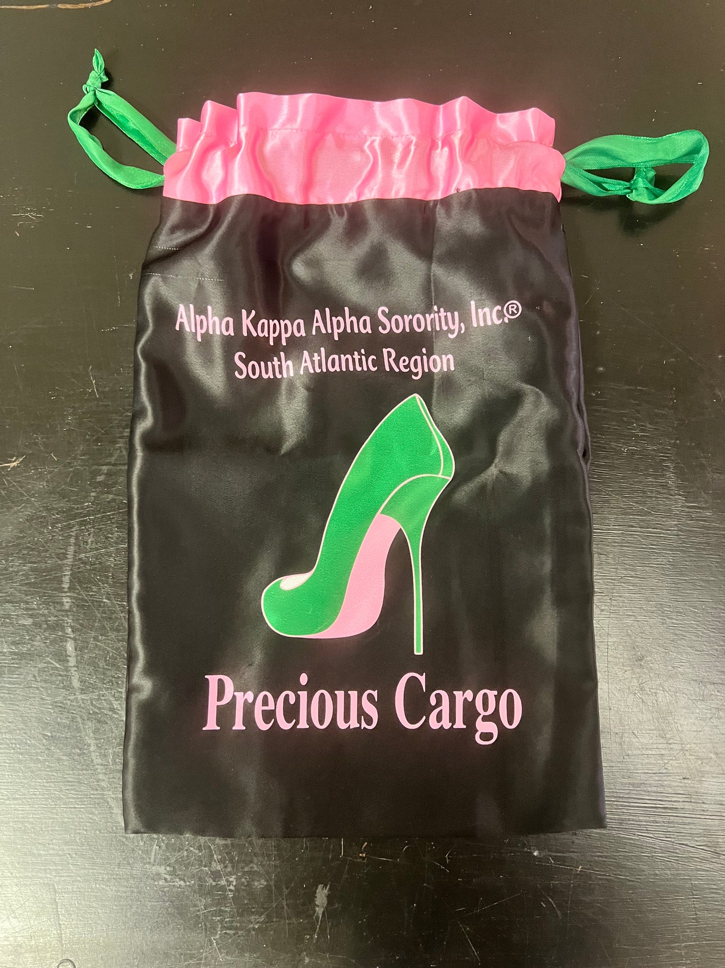 SAR "Precious Cargo" Pink and Green shoe bag Sale price